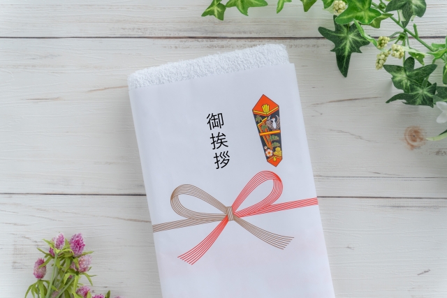 ご挨拶のタオルの画像